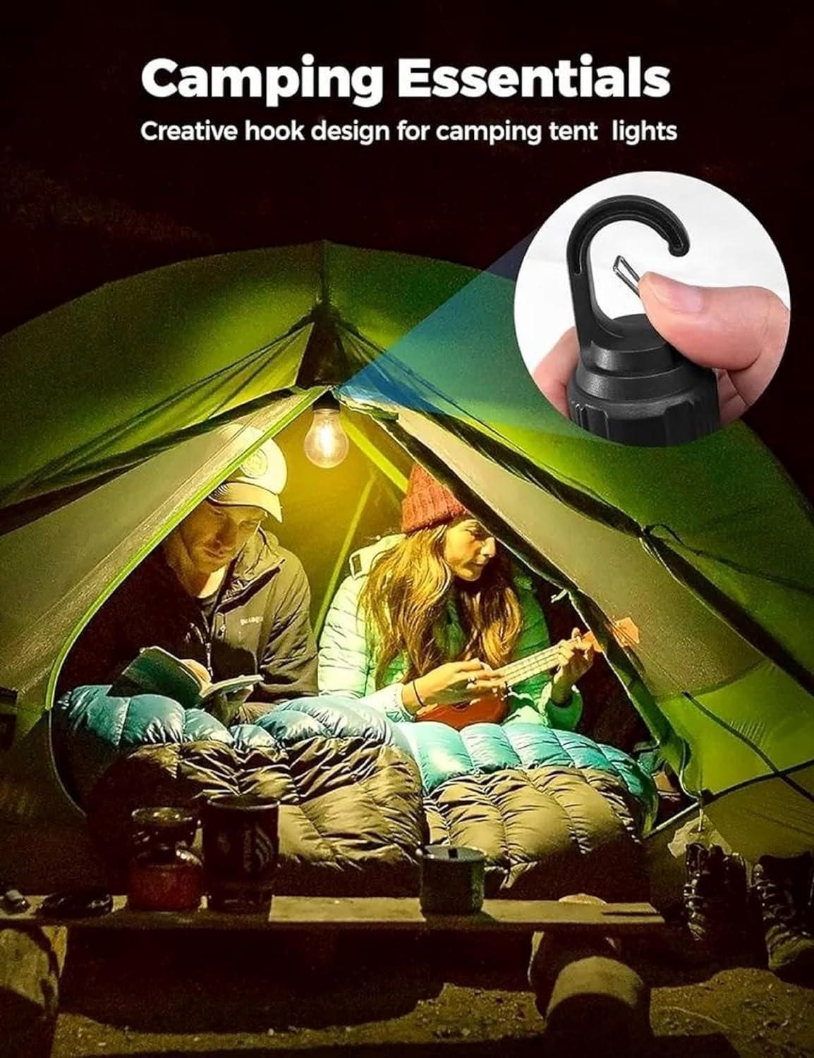 Decorative Hanging Bulb 3 Modes Tent Lamp for Camping