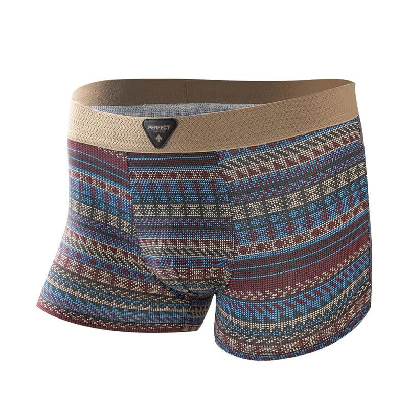 🎁 Festival Sale 🎁 Men's Premium Cotton Boxer Briefs Retro Pattern Design Breathable Underwear