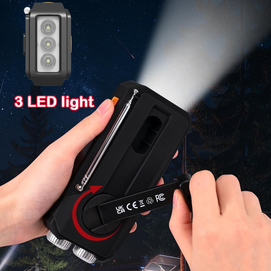 Hand-Crank/Solar Radio With Power Bank