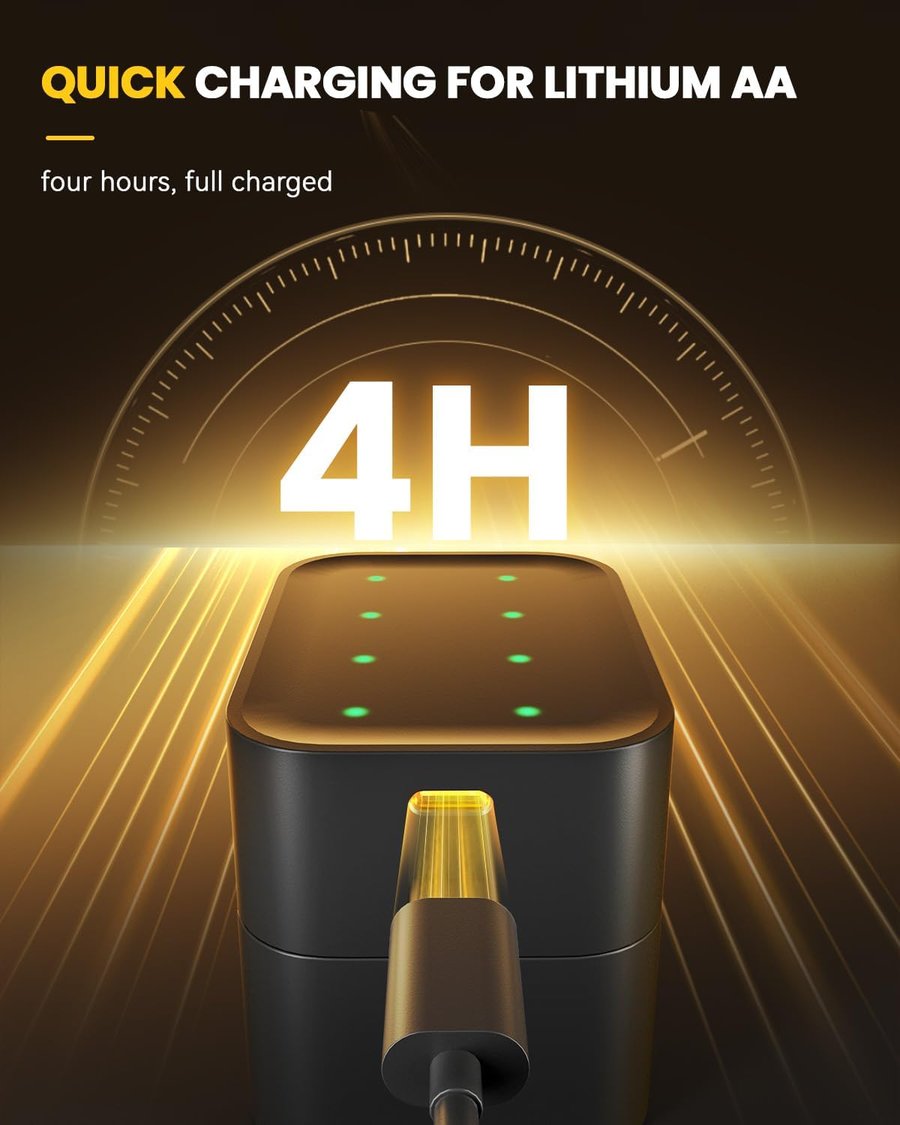 (PACK OF 2)🎁 🔋Rechargeable AA/AAA Lithium Batteries with Charger with Free Eight  Batteries AAA+ AA