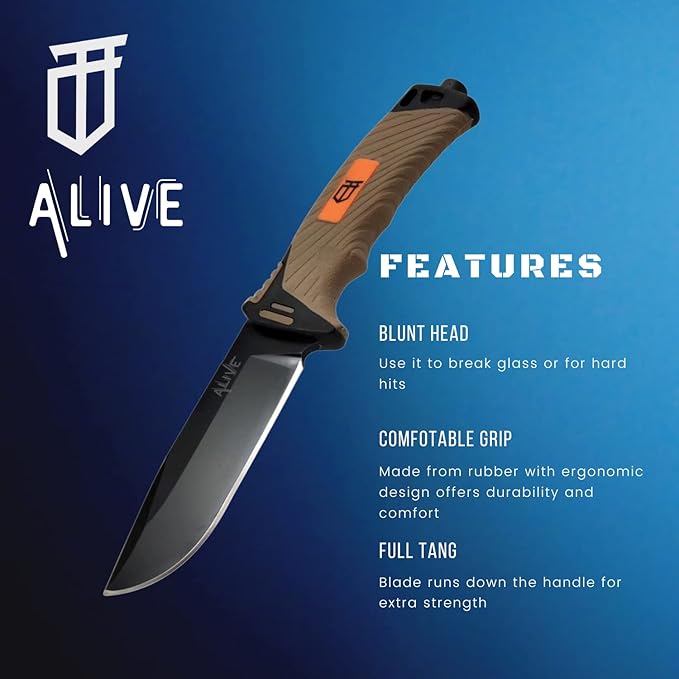 Generic Alive Survival Knife - Tactical Outdoor Knife with Fire Starter