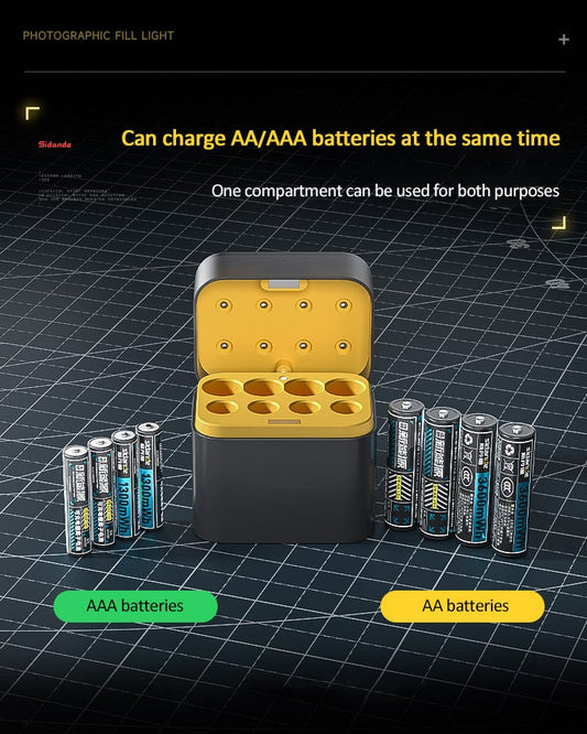 (PACK OF 2)🎁 🔋Rechargeable AA/AAA Lithium Batteries with Charger with Free Eight  Batteries AAA+ AA