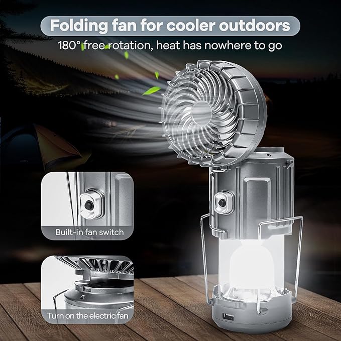🔥🎁Hot Sale 49% OFF🎁🔥Portable LED Camping Lantern With Fan