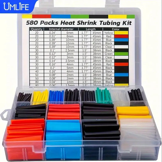 UMLIFE 580pcs Heat Shrinkable Cable Sleeve Kit