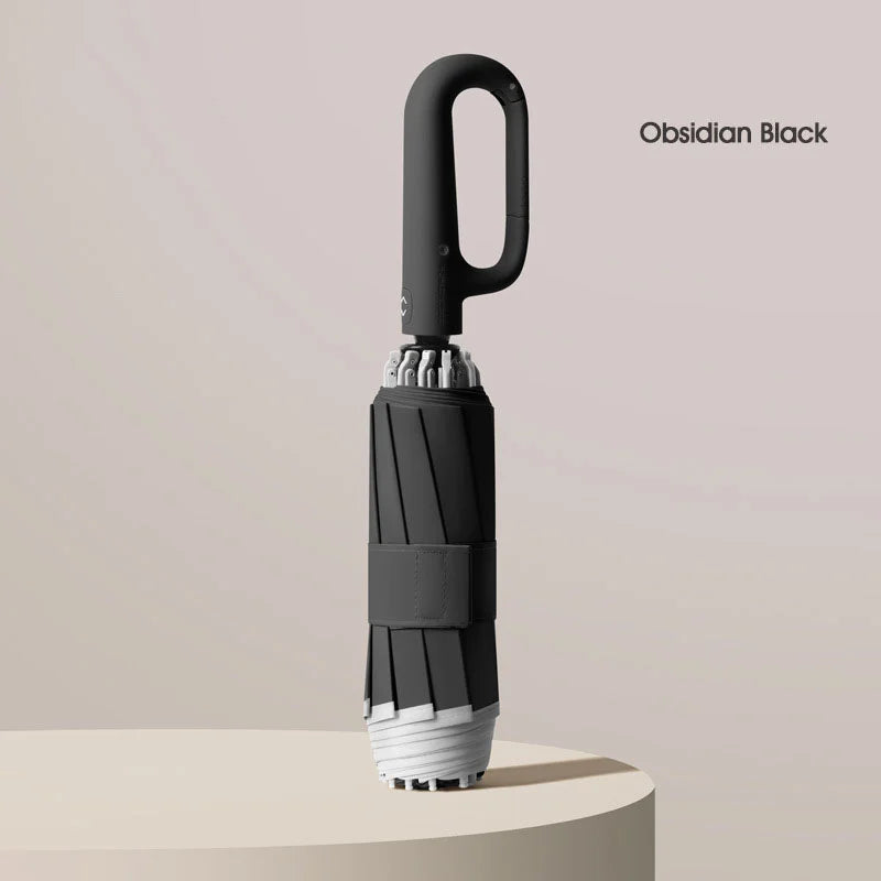 Ring buckle Umbrella, Reflective Safety Strip, Sturdy Windproof, Travel Portable