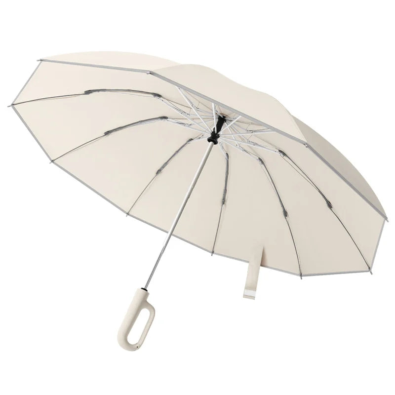 Ring buckle Umbrella, Reflective Safety Strip, Sturdy Windproof, Travel Portable