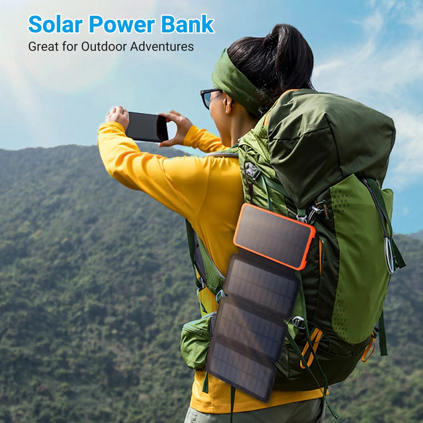 30000mAh Solar Charger Panels Solar Charger Power Bank with 4 Solar Panels